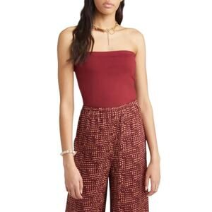 Open Edit Red Grape Jersey Tube Top Size Small NWOT